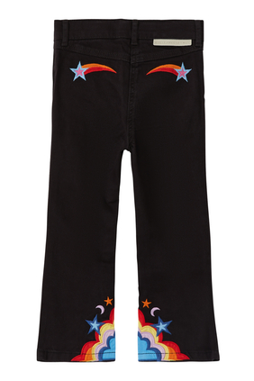 Embroidered Cosmic Cotton Jeans
